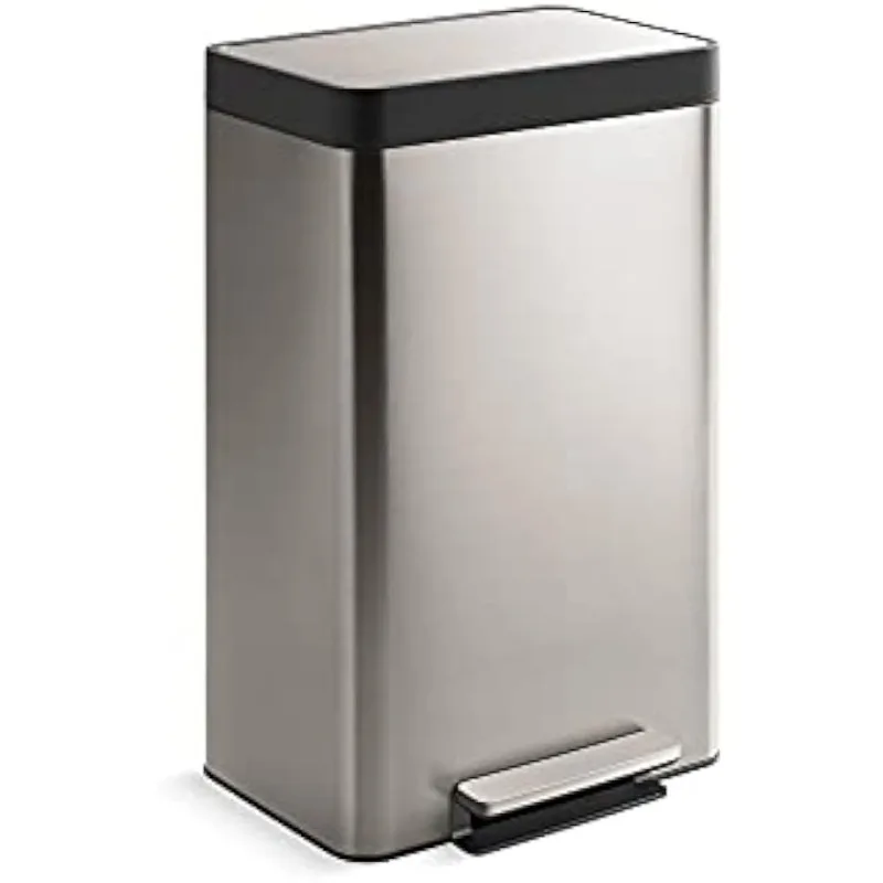 13 Gallon Hands-Free Kitchen Step, Trash Can with Foot Pedal, Quiet-Close Lid, Stainless Steel
13 Gallon Hands-Free Kitchen Step, Trash Can with Foot Pedal, Quiet-Close Lid, Stainless Steel