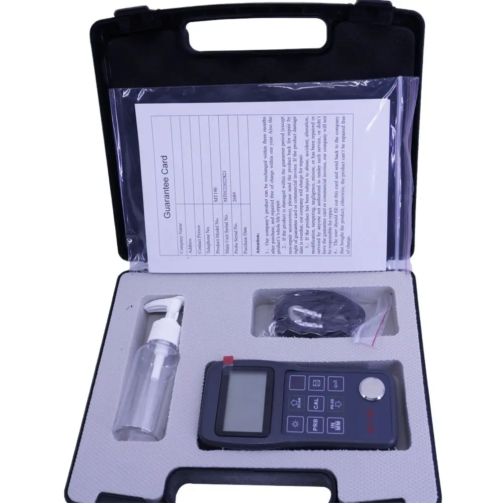 MT190 Multi Mode Digital Ultrasonic Thickness Gauge Portable Coating Thickness Meter MT-190
MT190 Multi Mode Digital Ultrasonic Thickness Gauge Portable Coating Thickness Meter MT-190