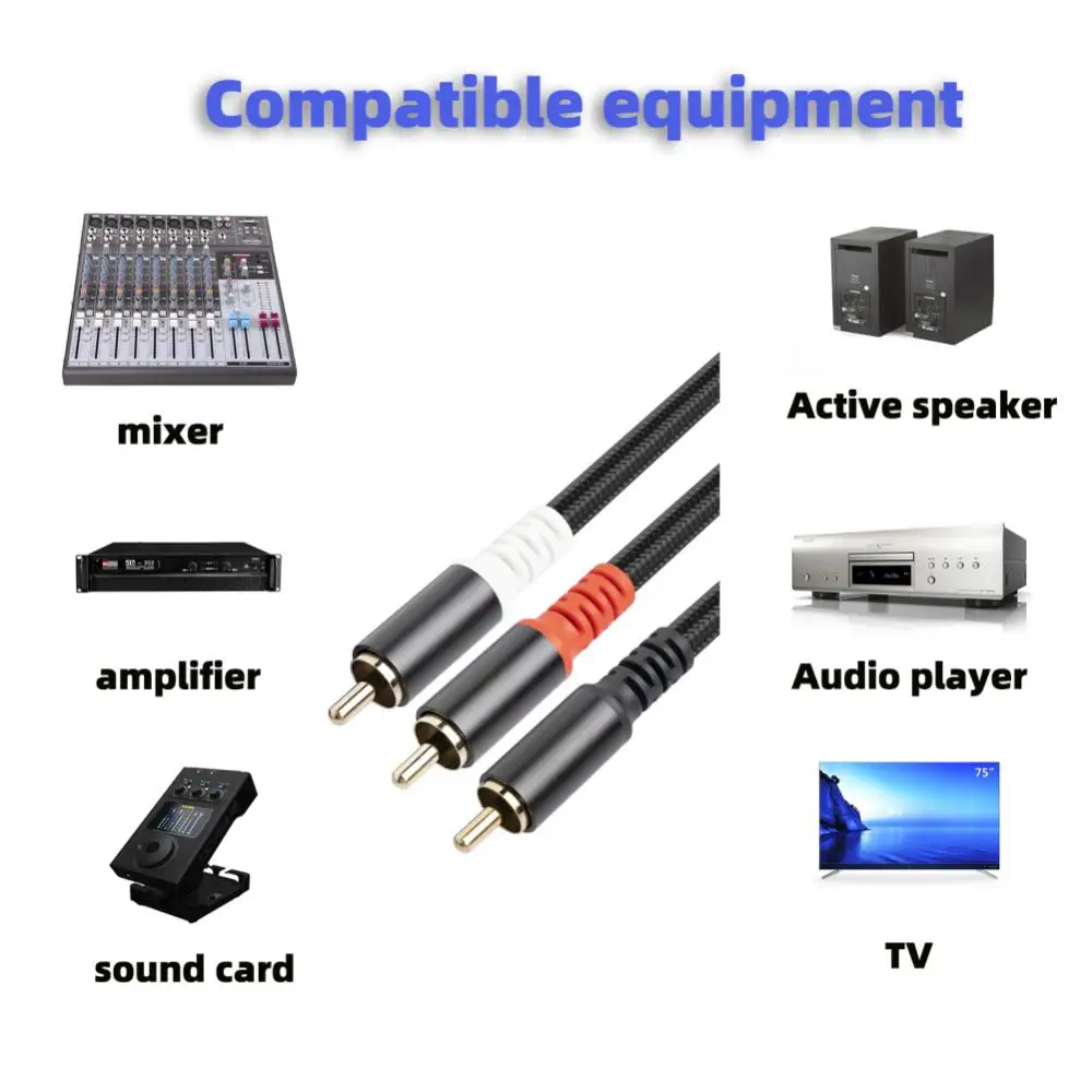 For Mixers Rca Audio Signal Cable High-fidelity Transmission Rca Male To Dual Rca Male Rca Male To Dual Rca Male Audio Cable 
For Mixers Rca Audio Signal Cable High-fidelity Transmission Rca Male To Dual Rca Male Rca Male To Dual Rca Male Audio Cable