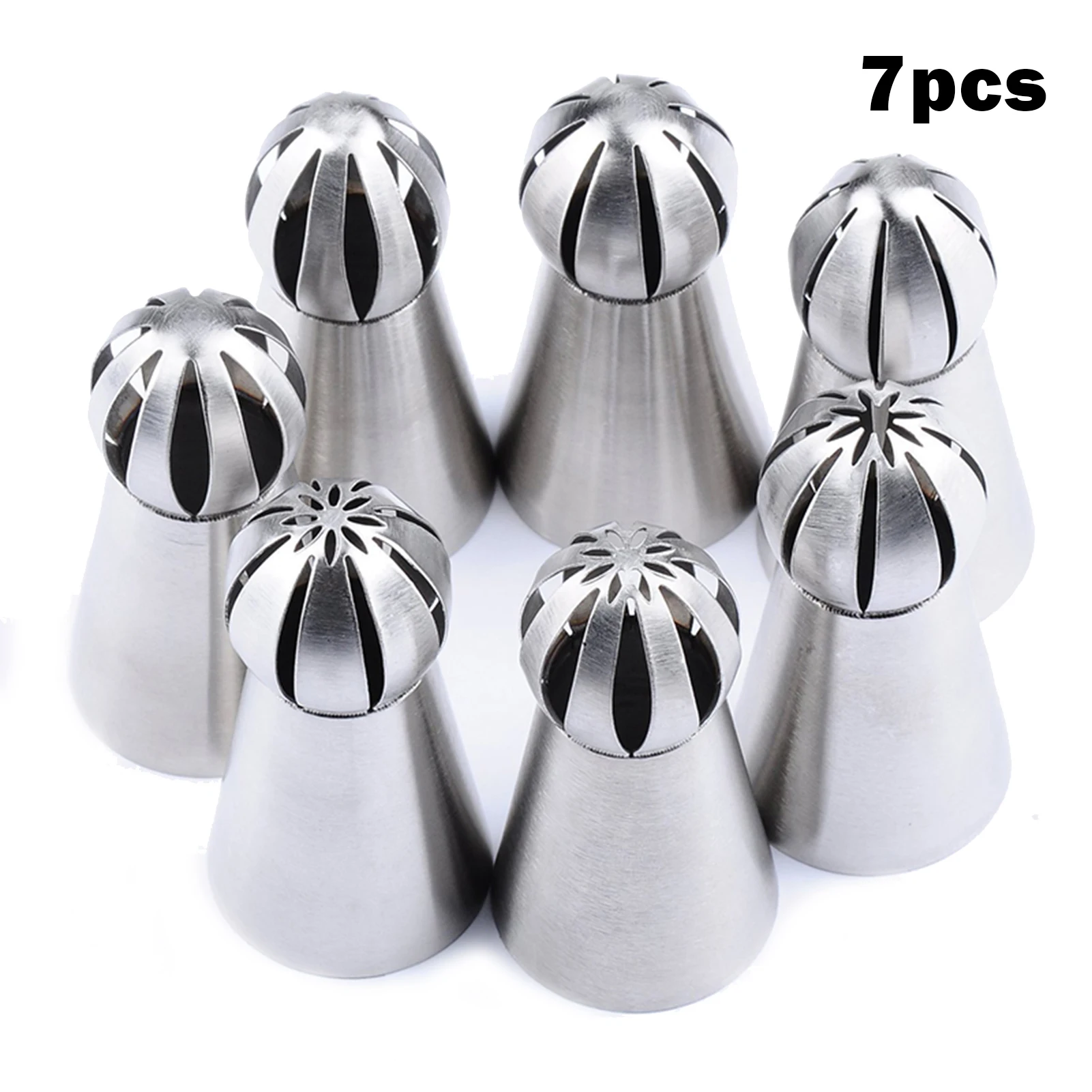 Stainless Steel Cake Decor Piping Tips Set 6/7/12PCS Spherical Decorating Mouth Spherical Stainless Steel Russian Style
Stainless Steel Cake Decor Piping Tips Set 6/7/12PCS Spherical Decorating Mouth Spherical Stainless Steel Russian Style