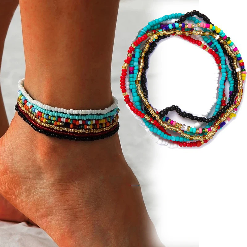12pcs/lot Colorful Seed Beads Charm Bracelets for Women Rainbow Beaded Anklet Elastic Woven Geometric Foot and Hand Chain
12pcs/lot Colorful Seed Beads Charm Bracelets for Women Rainbow Beaded Anklet Elastic Woven Geometric Foot and Hand Chain