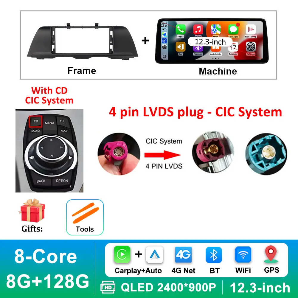 Автомагнитола Android 16 с беспроводным CarPlay для BMW 5 серии F10 F11 2010-2017, мультимедийный плеер с QLED-экраном, GPS и Wi-Fi для систем CIC NBT
Автомагнитола Android 16 с беспроводным CarPlay для BMW 5 серии F10 F11 2010-2017, мультимедийный плеер с QLED-экраном, GPS и Wi-Fi для систем CIC NBT