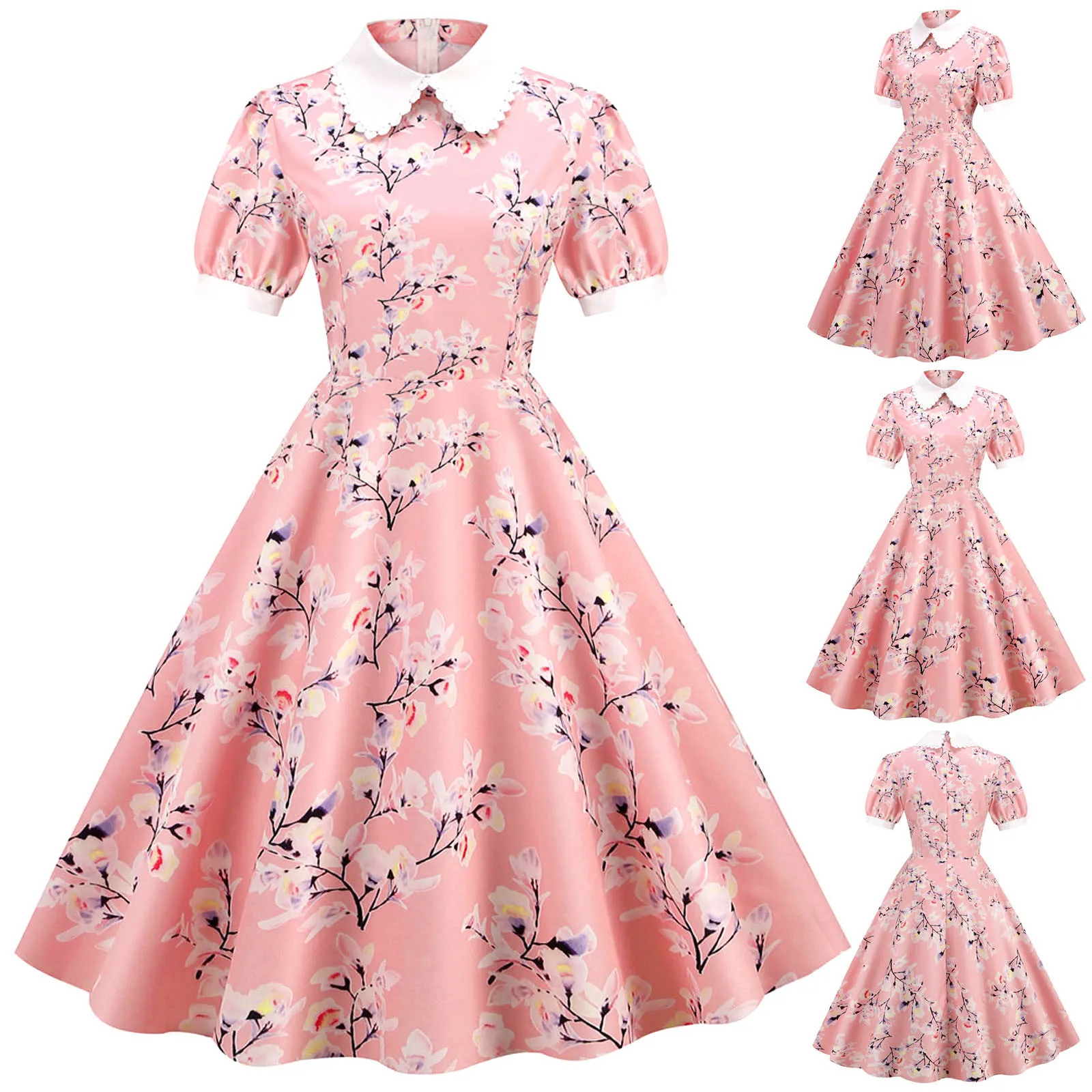 Womens Formal A Line Dresses Womens Vintage Print Doll Collar Short Sleeve Cocktail Prom Party Dress Mini Dress Casual
Womens Formal A Line Dresses Womens Vintage Print Doll Collar Short Sleeve Cocktail Prom Party Dress Mini Dress Casual