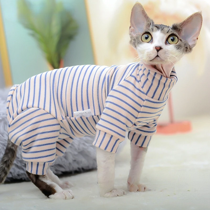 Sphynx Cat Clothes Thicken Kittens Jumpsuit For Sphinx Cats Striped Hoodies Warm Costume DevonRex Shirt Spring Autumn Winter
Sphynx Cat Clothes Thicken Kittens Jumpsuit For Sphinx Cats Striped Hoodies Warm Costume DevonRex Shirt Spring Autumn Winter