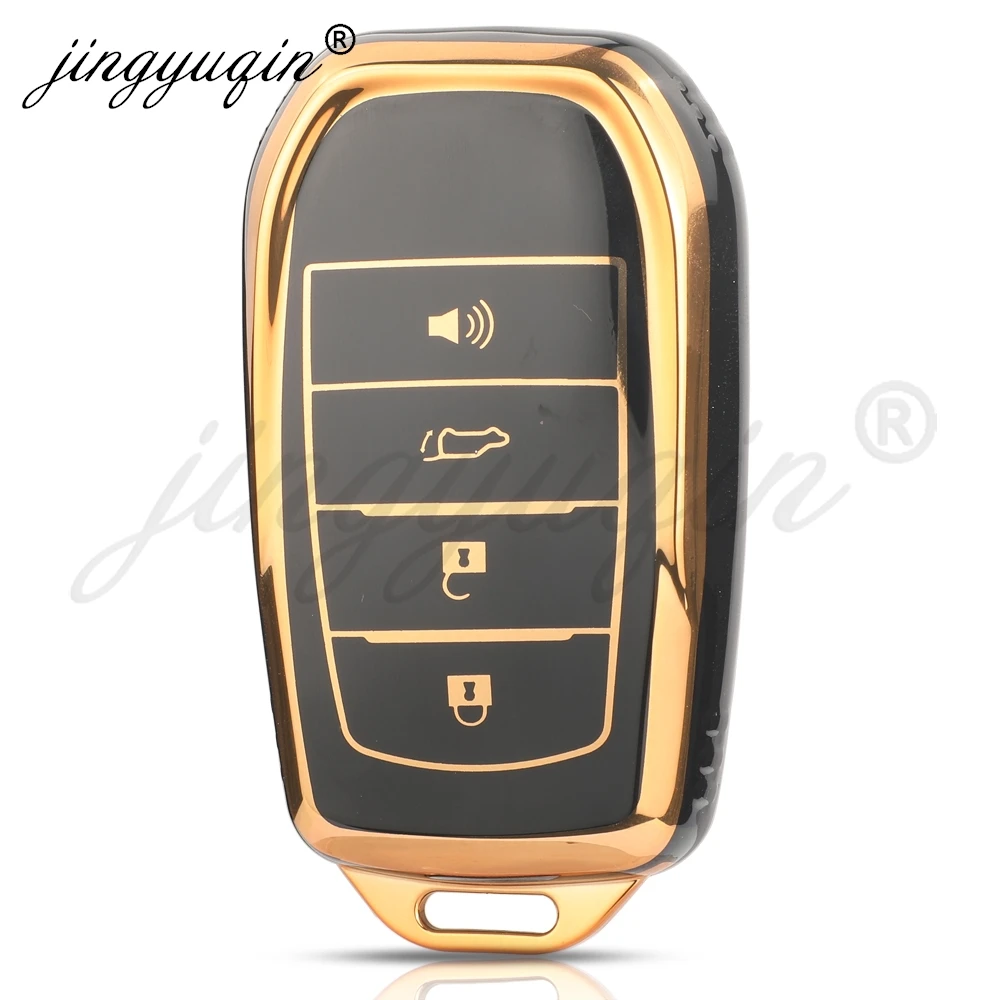 Модный ТПУ чехол jingyuqin 4BTN для автомобильных ключей для Toyota CHR Hilux Fortuner Land Cruiser 200 Camry Corolla Crown RAV4 Highland