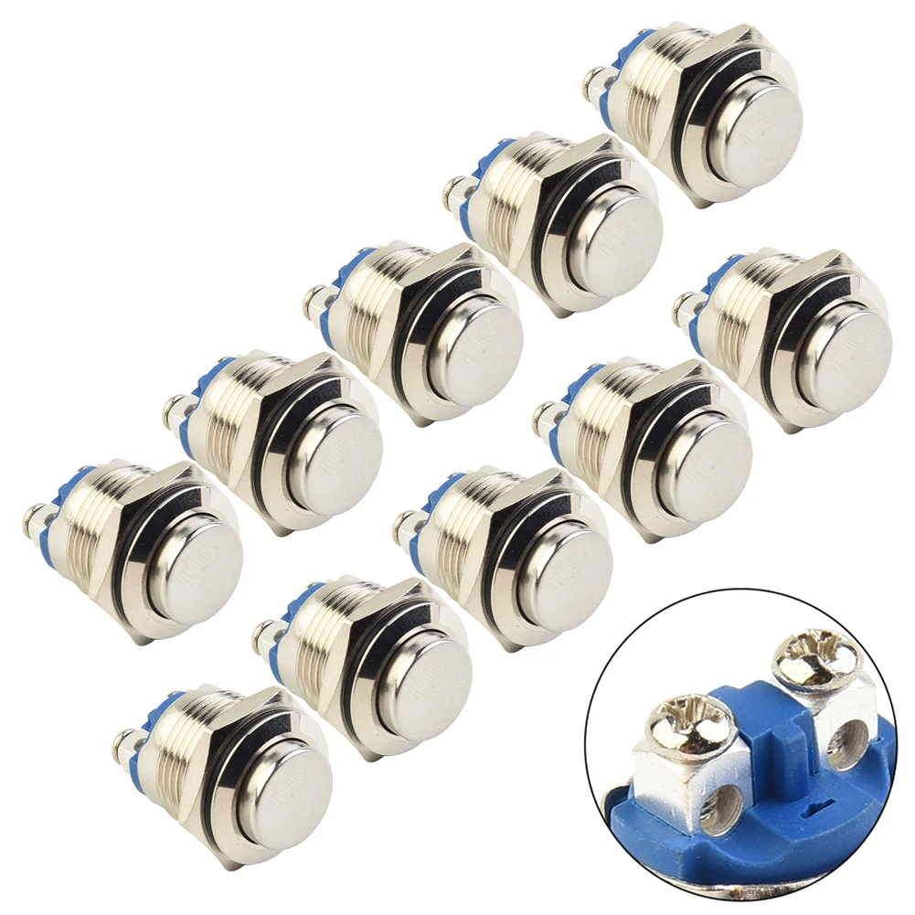 10pcs 12V 16mm Flat Head Waterproof Momentary Reset Metal Push Button Switch Screw Terminal Car Engine Doorbell PC Power Switch
10pcs 12V 16mm Flat Head Waterproof Momentary Reset Metal Push Button Switch Screw Terminal Car Engine Doorbell PC Power Switch