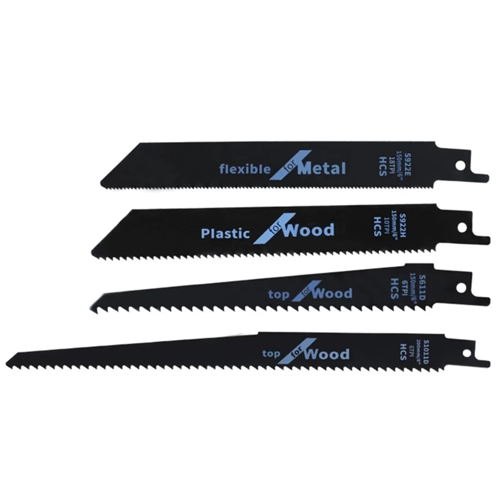 1/4pcs Reciprocating Saw Blades High Carbon Steel S922H S922E S611D S1011D For Wood Plastic Pipe Cutting Metal Cutting Trimming
1/4pcs Reciprocating Saw Blades High Carbon Steel S922H S922E S611D S1011D For Wood Plastic Pipe Cutting Metal Cutting Trimming