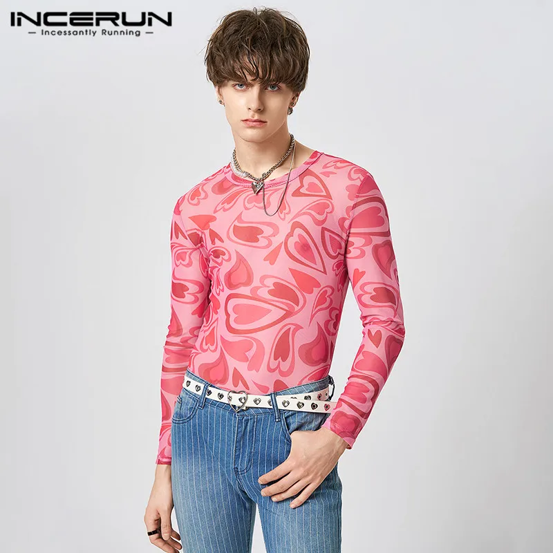 Топы INCERUN 2023, красивые мужские футболки в американском стиле с принтом Love, Повседневная Мужская дышащая сетчатая футболка 
Топы INCERUN 2023, красивые мужские футболки в американском стиле с принтом Love, Повседневная Мужская дышащая сетчатая футболка