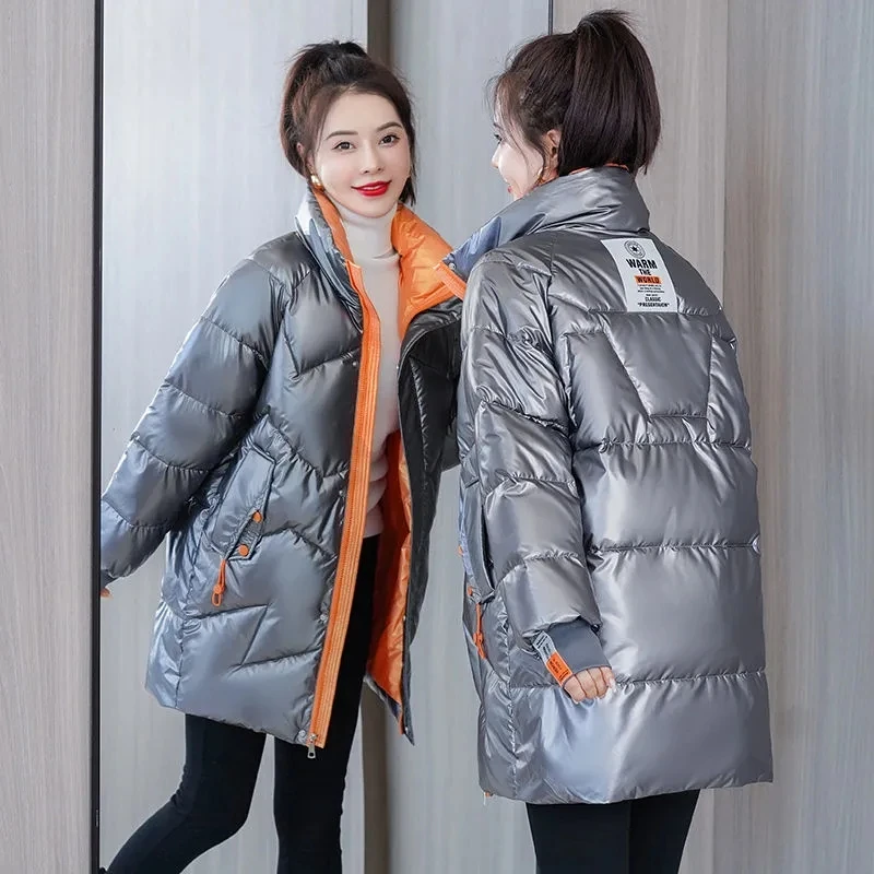 Parka Women 2021 New Winter Jacket Glossy Long Coat Cotton Padded Casual Parkas Jackets Thick Warm Female Overcoat Outwear
Parka Women 2021 New Winter Jacket Glossy Long Coat Cotton Padded Casual Parkas Jackets Thick Warm Female Overcoat Outwear