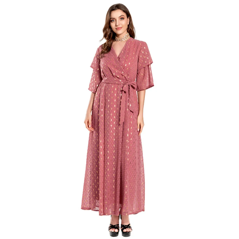 Summer Abaya Dubai Turkey Kaftan Women Maxi Dress Muslim Arabic Robe Islamic Clothing Caftan Party Gown Femme Vestidos Abayas 
Summer Abaya Dubai Turkey Kaftan Women Maxi Dress Muslim Arabic Robe Islamic Clothing Caftan Party Gown Femme Vestidos Abayas