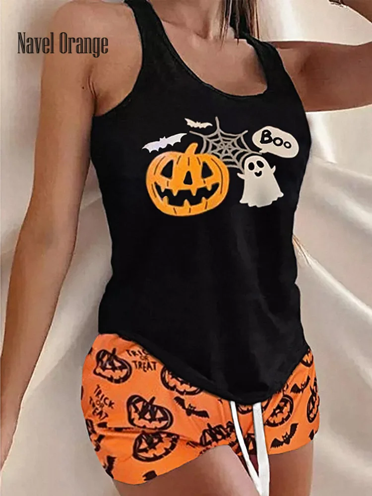 New Women Summer Sportswear 2PCS Outfit O-Neck Sleeveless Top Elastic Waist Shorts Ladies Matching Set Halloween Streetwear Suit
New Women Summer Sportswear 2PCS Outfit O-Neck Sleeveless Top Elastic Waist Shorts Ladies Matching Set Halloween Streetwear Suit