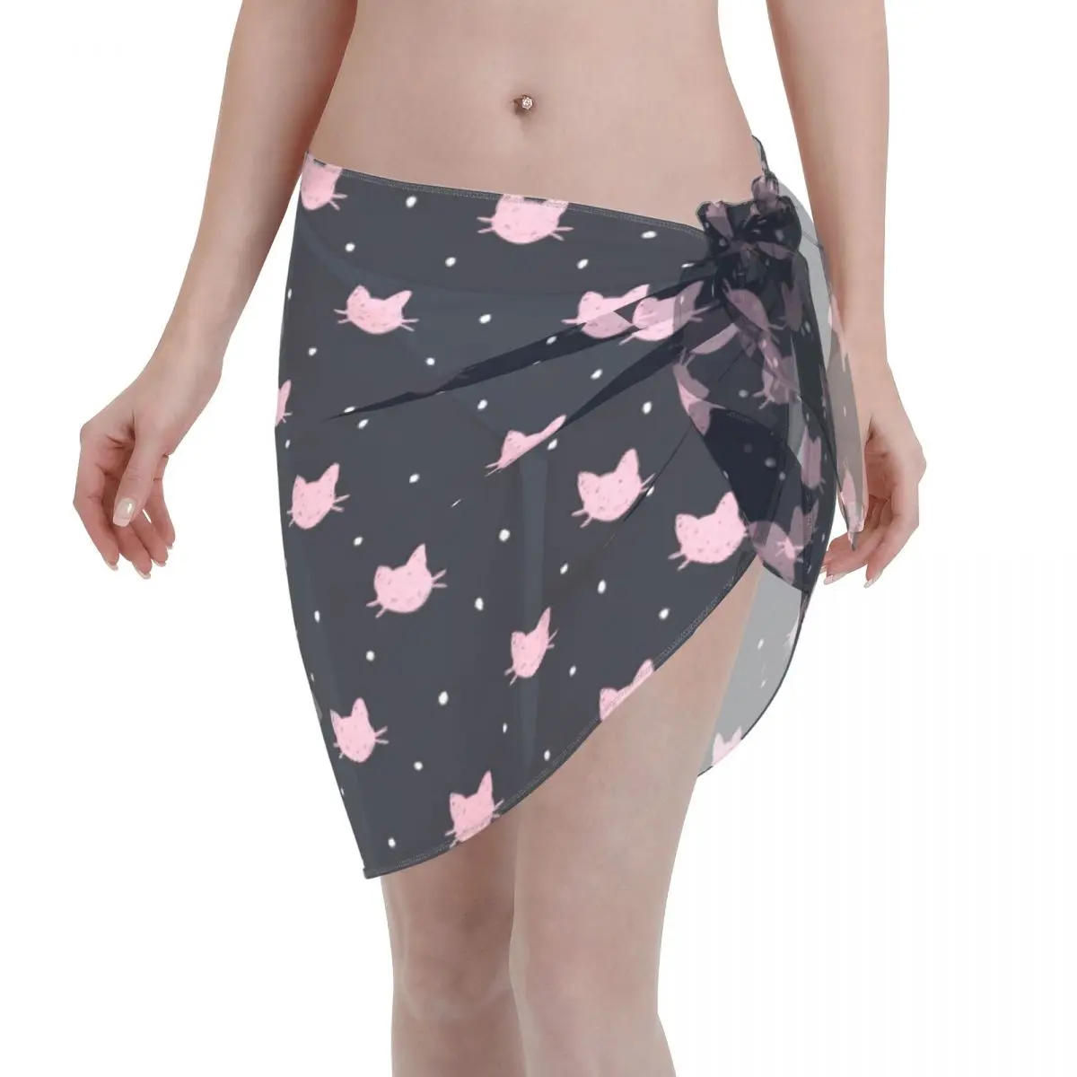 Cartoon Cute Cat Animal Short Sarongs Swimsuit Coverups Women Sheer Skirt Lace-up Beach Bikini Wrap
Cartoon Cute Cat Animal Short Sarongs Swimsuit Coverups Women Sheer Skirt Lace-up Beach Bikini Wrap