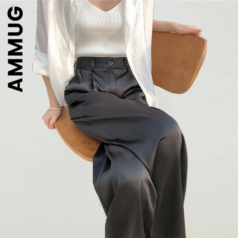 Ammug New Pants Women Trousers Baggy Elastic Sweatpants Classic Straight Office Lady Pants Trendy Quality Streetwear Female
Ammug New Pants Women Trousers Baggy Elastic Sweatpants Classic Straight Office Lady Pants Trendy Quality Streetwear Female
