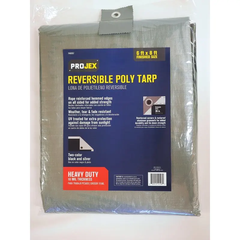 Waterproof Heavy Duty Reinforced Premium Silver & Black Water-Resistant 6x8 Heavy-Duty Reinforced Poly Tarps for Outdoor Gar
Waterproof Heavy Duty Reinforced Premium Silver & Black Water-Resistant 6x8 Heavy-Duty Reinforced Poly Tarps for Outdoor Gar