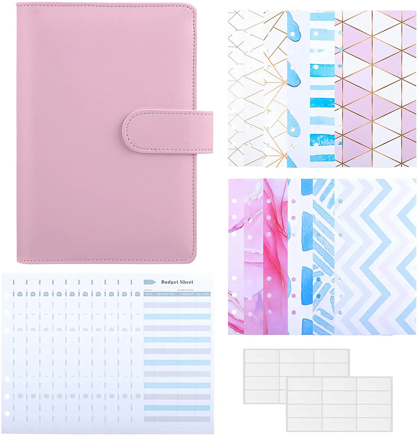 A6 PU Leather Binder Budget Cash Envelopes System Budgeting Planner Organizer, 12PCS Cash Envelopes, 12PCS Expense Budget Sheets
A6 PU Leather Binder Budget Cash Envelopes System Budgeting Planner Organizer, 12PCS Cash Envelopes, 12PCS Expense Budget Sheets