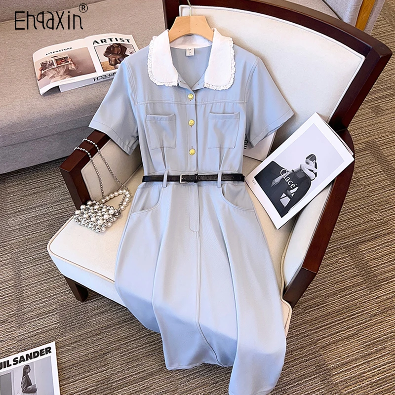 EHQAXIN Summer Womens Dress Fashion Elegant Doll Neck Short Sleeve Button Cardigan A-Line Short Sleeve Dresses With Belt L-4XL
EHQAXIN Summer Womens Dress Fashion Elegant Doll Neck Short Sleeve Button Cardigan A-Line Short Sleeve Dresses With Belt L-4XL