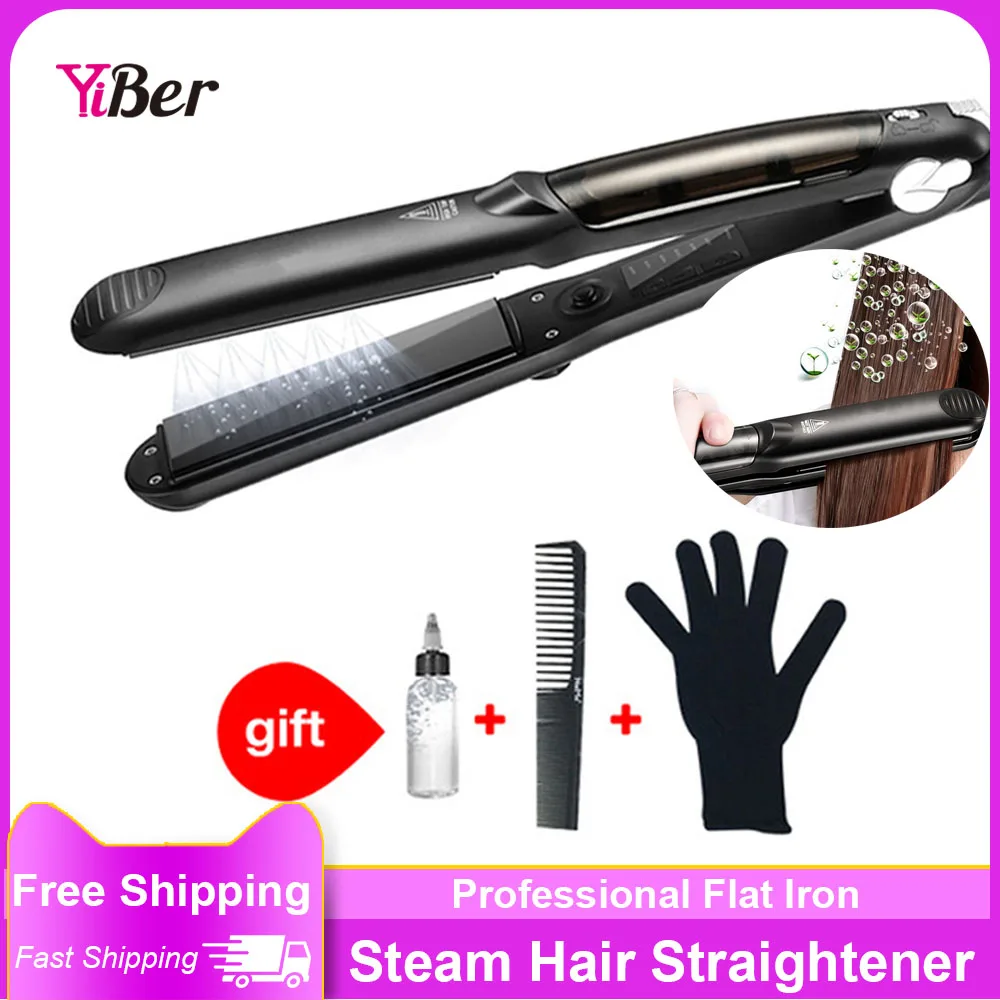 

Professional Flat Iron Steam Hair Straightener with Argan Oil Infusion Hair Iron Ceramic Vapor Fast Heating straightening Tools