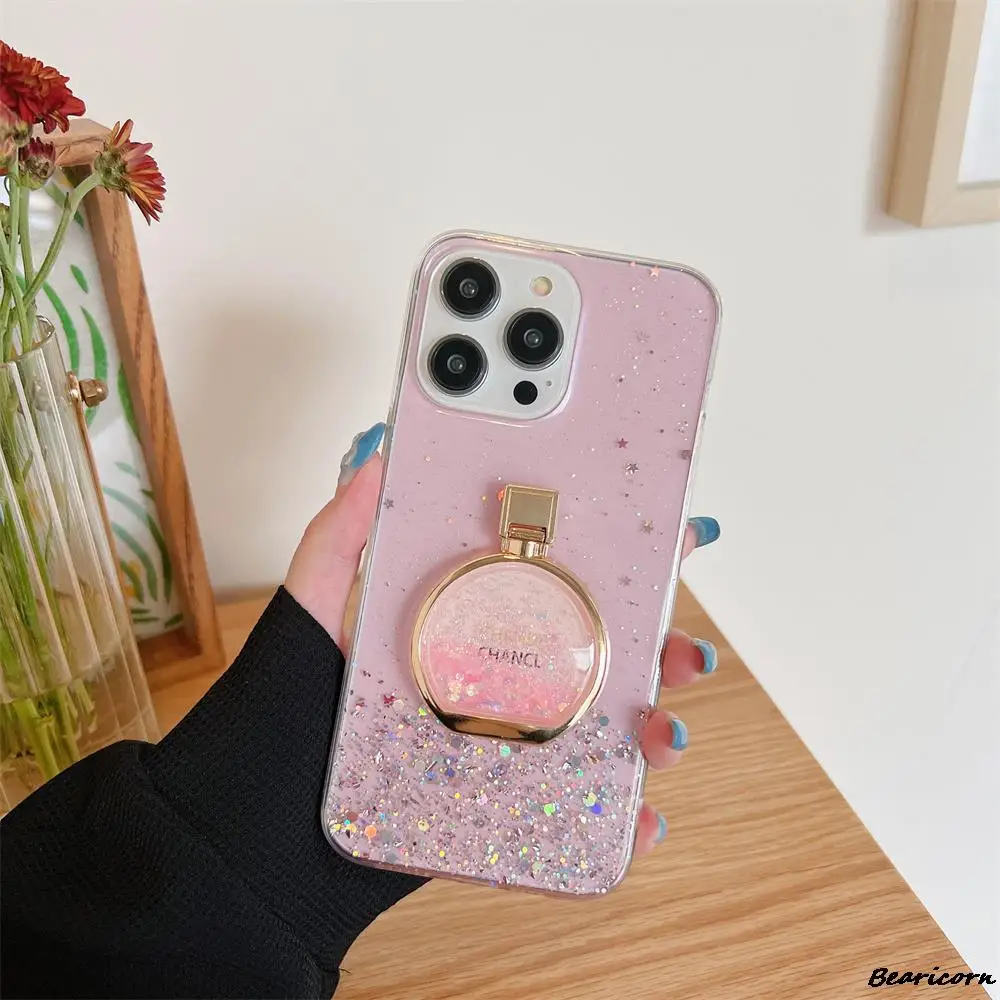 

Quicksand Perfume Phone Holder Glitter Case For Samsung Galaxy A32 A33 A41 A42 A50S A51 A52 A53 A70 A71 A72 A73 A80 A90 A81 A91