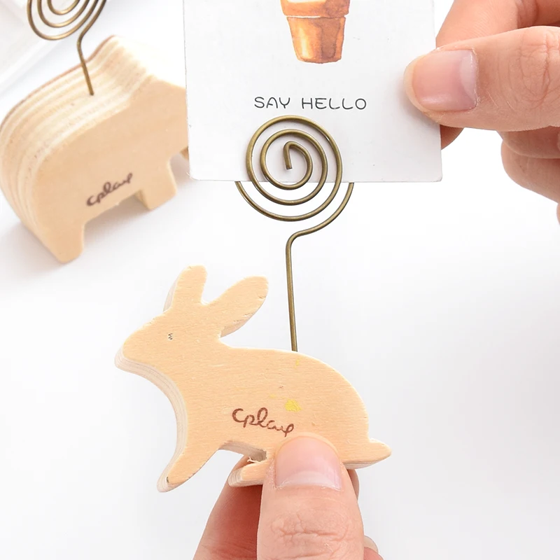 New Creative Wooden Stationery Holder Animal Message Folder Student Cute Business Card Notes Folder Photo Postcard Clip School
New Creative Wooden Stationery Holder Animal Message Folder Student Cute Business Card Notes Folder Photo Postcard Clip School
