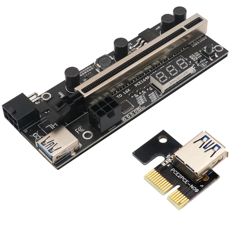 PCIE Riser 1X To 16X Graphic Extension With Temperature Sensor For Bitcoin GPU Mining Powered Riser Adapter Card
PCIE Riser 1X To 16X Graphic Extension With Temperature Sensor For Bitcoin GPU Mining Powered Riser Adapter Card