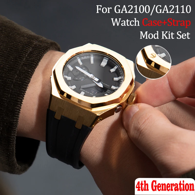 For Casio Gshock GA2100 GA2110 4rd Generation CasiOak Mod Kit Set Rubber Watch Strap Metal Case Bezel Watch Retrofit Accessories
For Casio Gshock GA2100 GA2110 4rd Generation CasiOak Mod Kit Set Rubber Watch Strap Metal Case Bezel Watch Retrofit Accessories