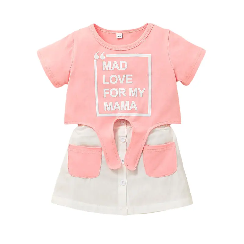 Baby Girls Summer Clothes 2pcs/set Mad Love My Mama Letter Pink Short Sleeve T-Shirt+White Skirt With Pocket Kids Girls Clothing
Baby Girls Summer Clothes 2pcs/set Mad Love My Mama Letter Pink Short Sleeve T-Shirt+White Skirt With Pocket Kids Girls Clothing