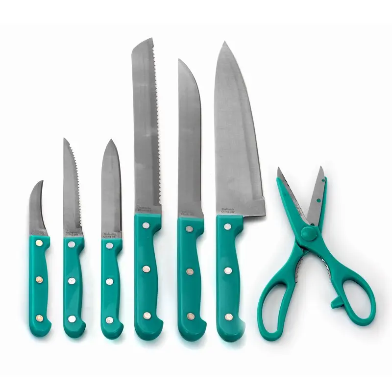 

14 Piece Cutlery Set in Teal Kitchen knives Chef knife Cook Set Chef Utility Slicer Vegetable Peeler
