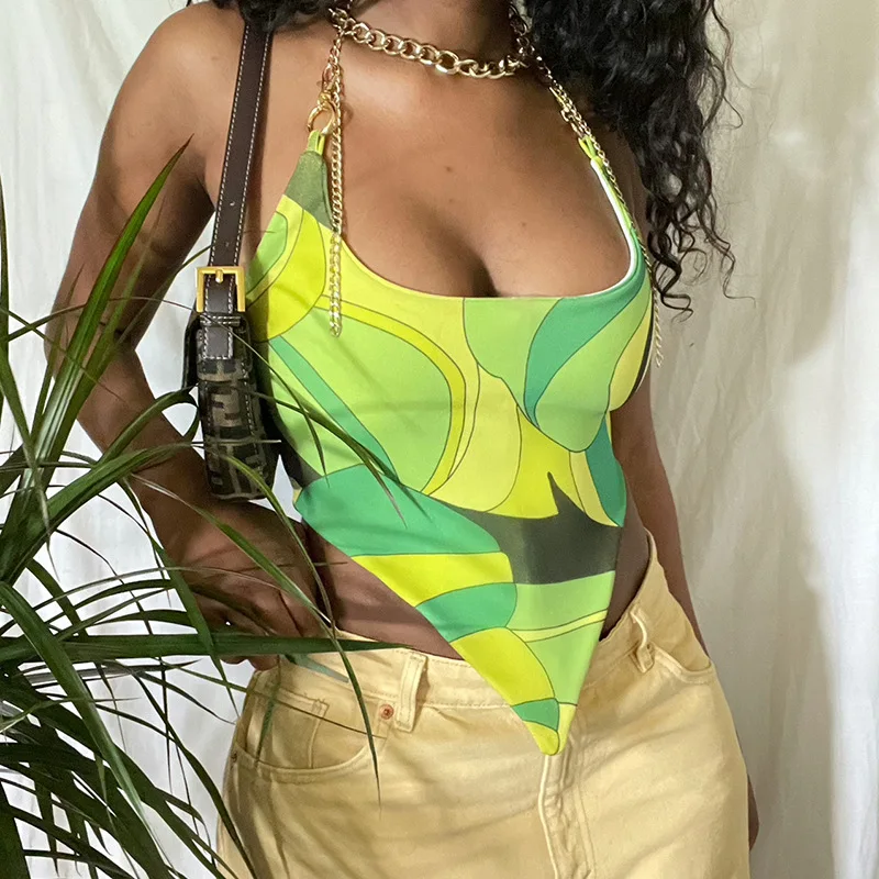 Summer Fashion Women's New Sexy Halter Print Suspenders Street Fashion Halter Tank Crop Tops
Summer Fashion Women's New Sexy Halter Print Suspenders Street Fashion Halter Tank Crop Tops