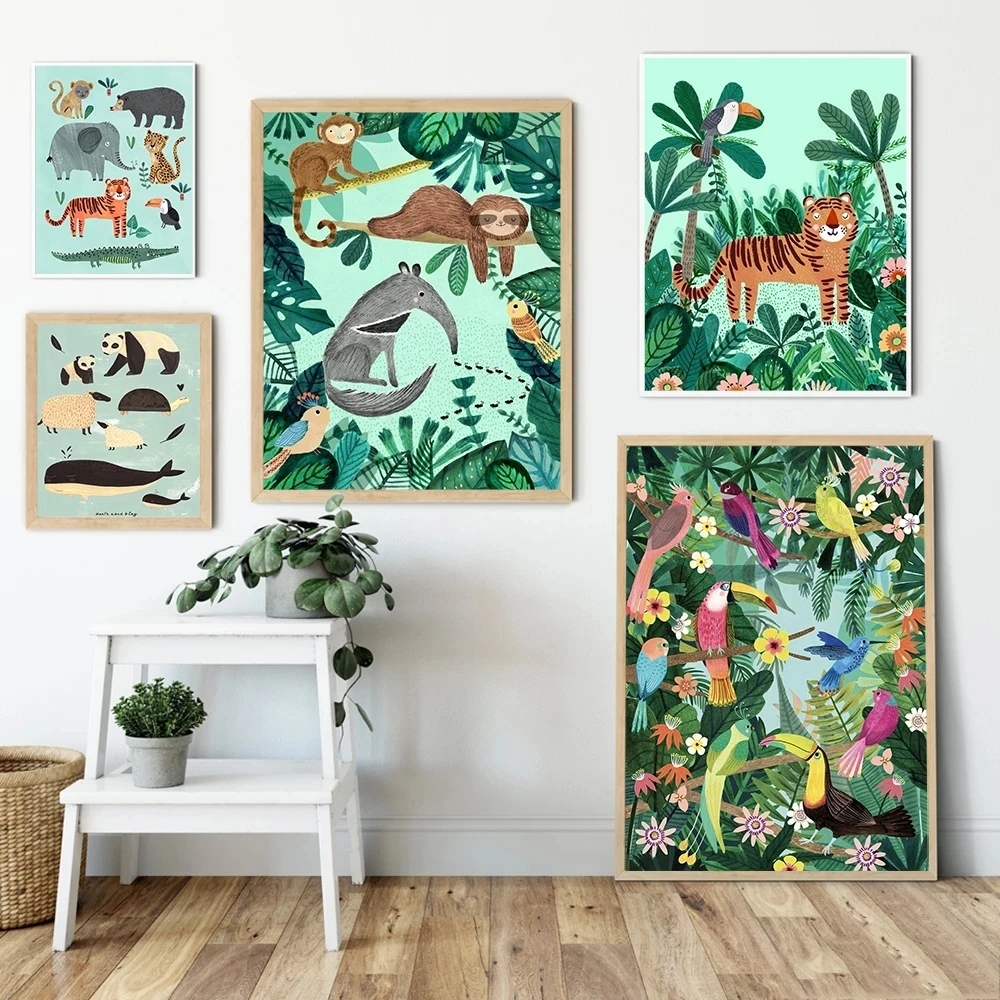 Canvas Poster Painting Animal Wall Art Parrot Jungle Printed Modular Tiger Panda Leopard Picture Home Decor Living Room No Frame
Canvas Poster Painting Animal Wall Art Parrot Jungle Printed Modular Tiger Panda Leopard Picture Home Decor Living Room No Frame