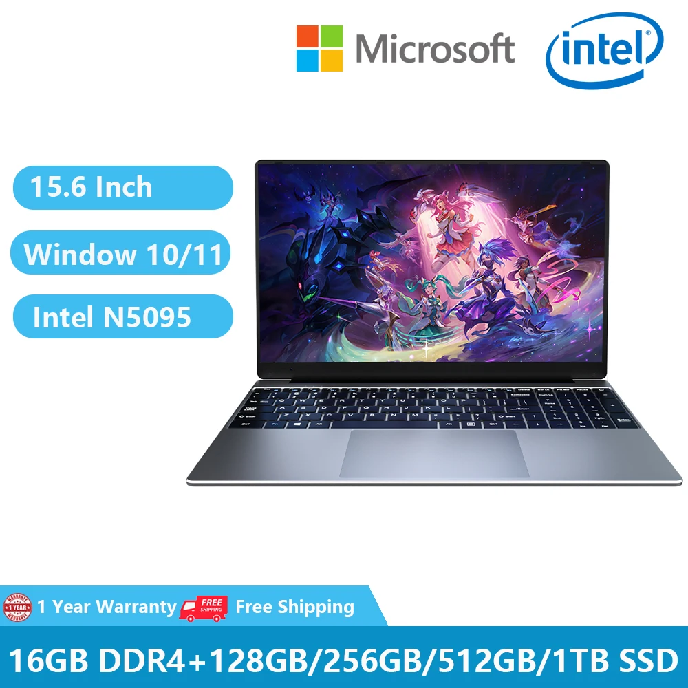 

2022 Windows 10 Office Notebook Business Gaming Laptop 15.6" 11th Intel Celeron N5095 16G RAM 1TB Dual WiFi Fingerprint Unlock