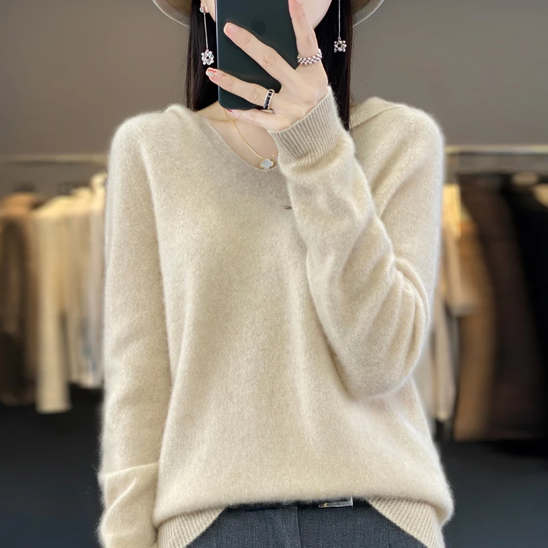 Knitted Wool Sweater Women Tops Hooded Long Sleeve Casual Regulai Fit Basic Sweater Pull Femme Autumn Winter Clothing Pullover
Knitted Wool Sweater Women Tops Hooded Long Sleeve Casual Regulai Fit Basic Sweater Pull Femme Autumn Winter Clothing Pullover