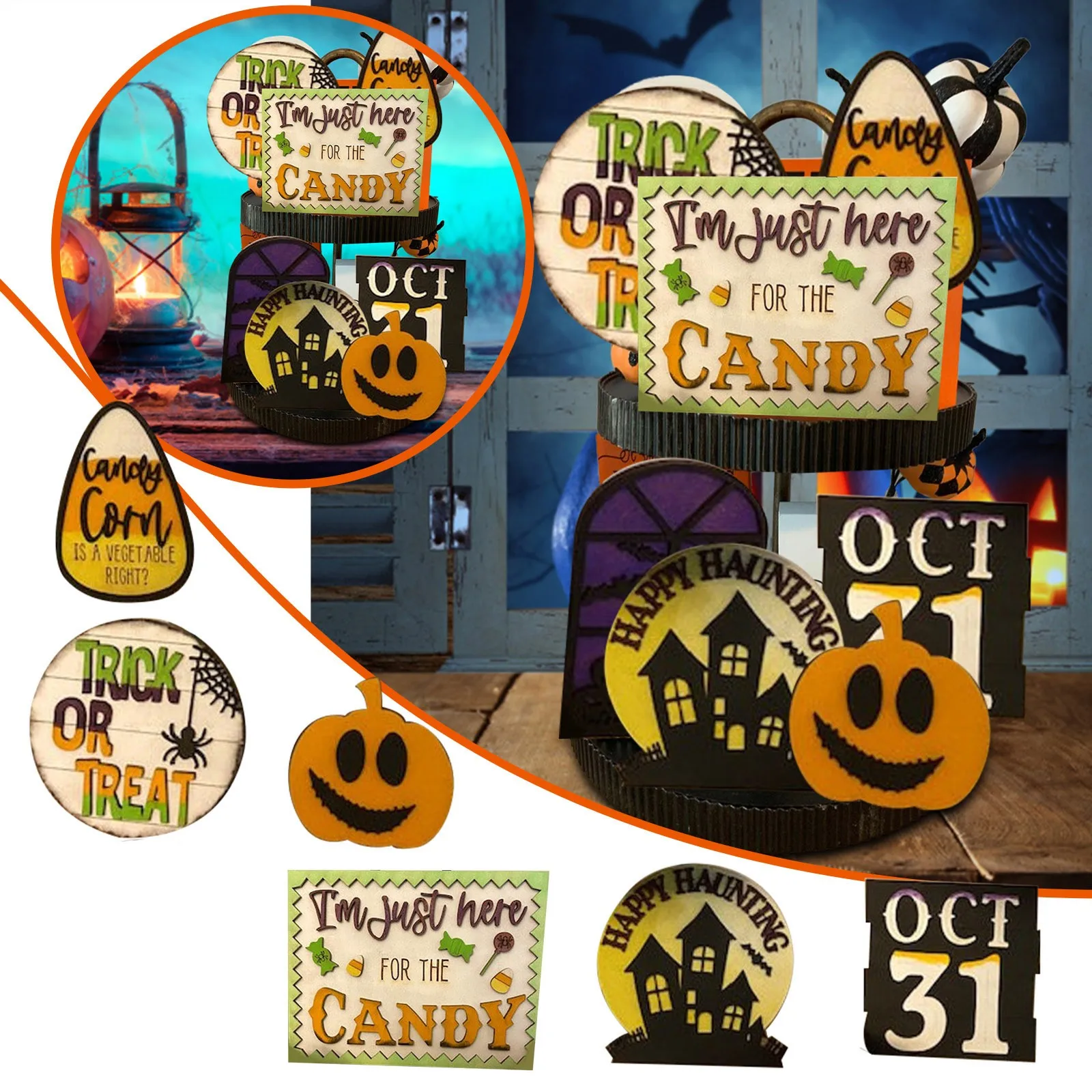 Halloween Tiered Tray Decor Horror Decor Ornaments Large Rustic Kitchen Sign Farm Signs for Home Decor Table Tray Set of 4
Halloween Tiered Tray Decor Horror Decor Ornaments Large Rustic Kitchen Sign Farm Signs for Home Decor Table Tray Set of 4