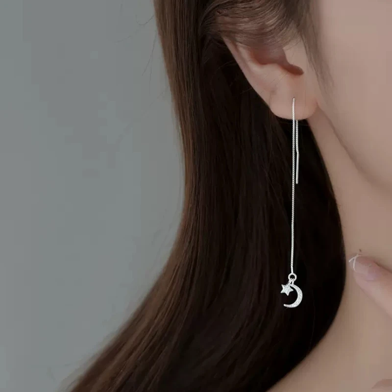 Exquisite Moon Star Long Tassel Earrings Shiny Crescent Zircon Earrings For Women Girl Fashion Jewelry Party Gift
Exquisite Moon Star Long Tassel Earrings Shiny Crescent Zircon Earrings For Women Girl Fashion Jewelry Party Gift