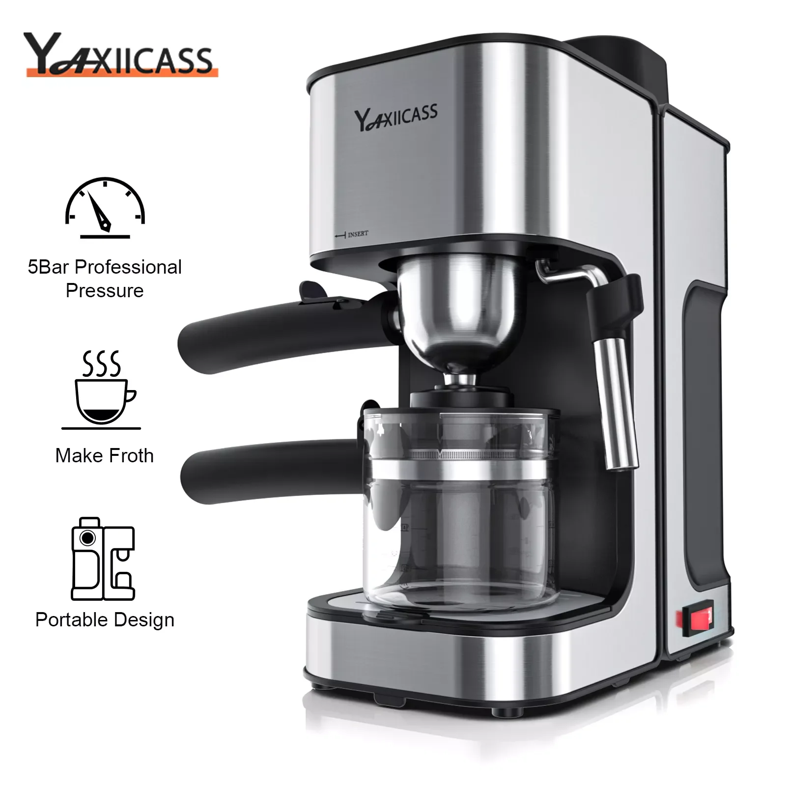 YAXIICASS Italian Coffee Machine With Milk Frother 2 in 1 Espresso Coffee Maker Stainless Steel Portable Caffe Machine For Home
YAXIICASS Italian Coffee Machine With Milk Frother 2 in 1 Espresso Coffee Maker Stainless Steel Portable Caffe Machine For Home