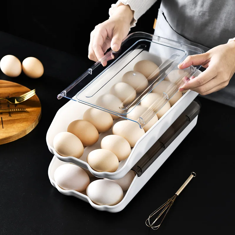 Egg Storage Box Automatically Rolls off 14 Kitchen Multi-Layer Superimposed Plastic Egg Tray Anti-Collision With Lid Refrigerato
Egg Storage Box Automatically Rolls off 14 Kitchen Multi-Layer Superimposed Plastic Egg Tray Anti-Collision With Lid Refrigerato