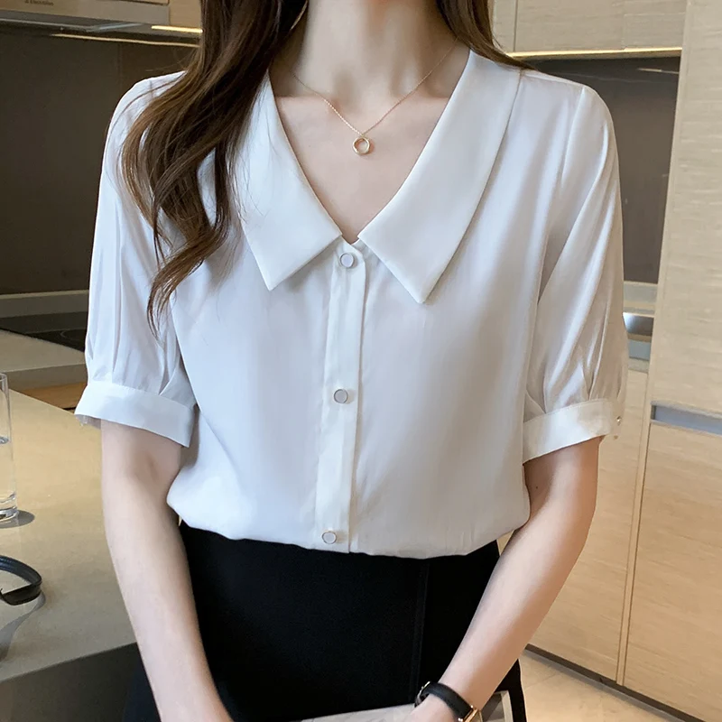 Summer Season Thin Chiffon Shirt Female Short Sleeve Women Tops 2022 New Korean Fashion V-Neck White Office Lady Women Blouses
Summer Season Thin Chiffon Shirt Female Short Sleeve Women Tops 2022 New Korean Fashion V-Neck White Office Lady Women Blouses