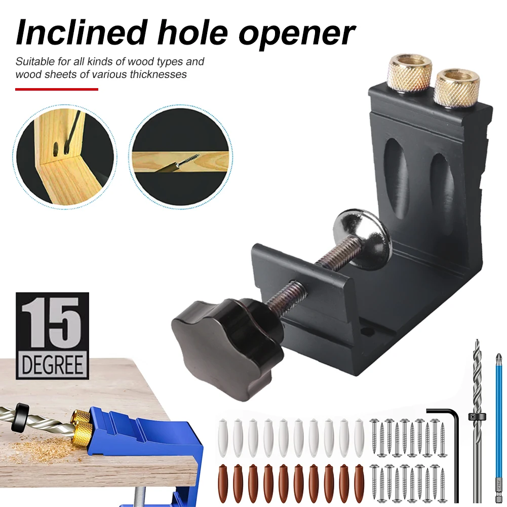 1 Set Pocket Hole Jig Kit Adjustable Joinery Pocket Screw Jig For Woodworking Oblique Hole Positioner With Drill Bit Screwdriver
1 Set Pocket Hole Jig Kit Adjustable Joinery Pocket Screw Jig For Woodworking Oblique Hole Positioner With Drill Bit Screwdriver
