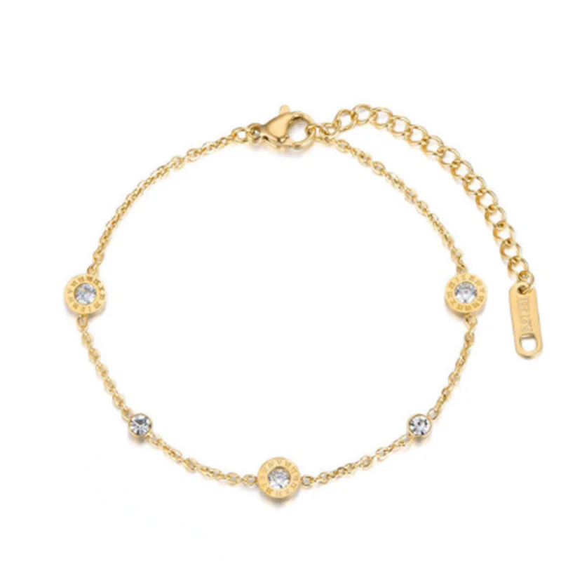 Classic Roman Numerals Cubic Zirconia Chain & Link Bracelets Jewelry Titanium Steel Charms Bracelet For Women
Classic Roman Numerals Cubic Zirconia Chain & Link Bracelets Jewelry Titanium Steel Charms Bracelet For Women