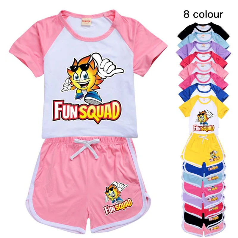 Summer Cartoon Children's Sets Fun Squad Gaming Kids Soft Sports Clothing Short Sleeve T-shirt+Pants Kawaii Toddler Girl Outfit
Summer Cartoon Children's Sets Fun Squad Gaming Kids Soft Sports Clothing Short Sleeve T-shirt+Pants Kawaii Toddler Girl Outfit