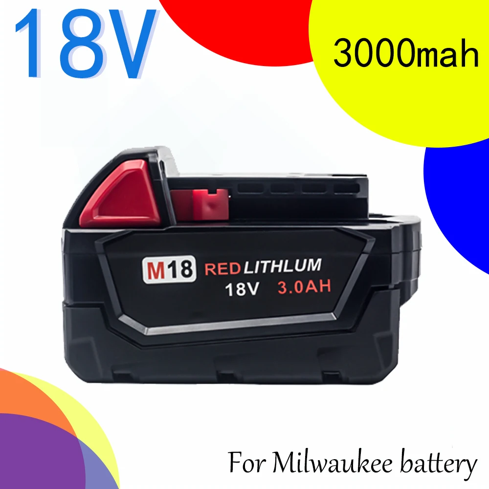 18V 3.0Ah Replacement for Milwaukee M18 XC Lithium Battery 48-11-1860 48-11-1850 48-11-1840 48-11-1820 Rechargeable Batteries
18V 3.0Ah Replacement for Milwaukee M18 XC Lithium Battery 48-11-1860 48-11-1850 48-11-1840 48-11-1820 Rechargeable Batteries
