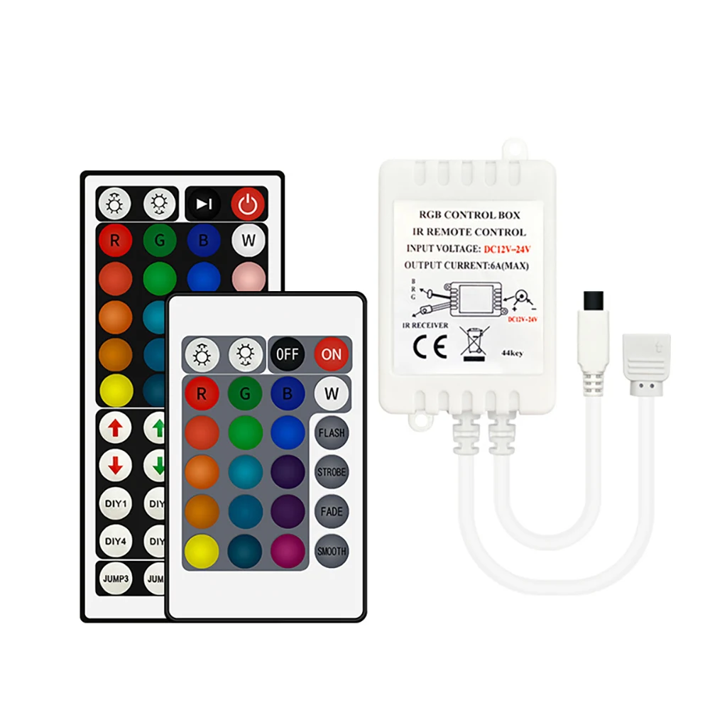 Led Controller 44 Keys LED IR RGB Controler Box 1 To 2 Controller IR Remote Dimmer DC12V for RGB 3528 5050 LED Strip Lights
Led Controller 44 Keys LED IR RGB Controler Box 1 To 2 Controller IR Remote Dimmer DC12V for RGB 3528 5050 LED Strip Lights