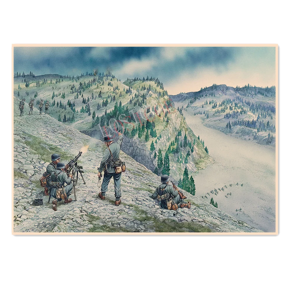 WWII GER Wehrmacht Mountain Division Retro War Military Art Poster Home Decor Vintage Kraft Paper Print Painting Wall Sticker
WWII GER Wehrmacht Mountain Division Retro War Military Art Poster Home Decor Vintage Kraft Paper Print Painting Wall Sticker