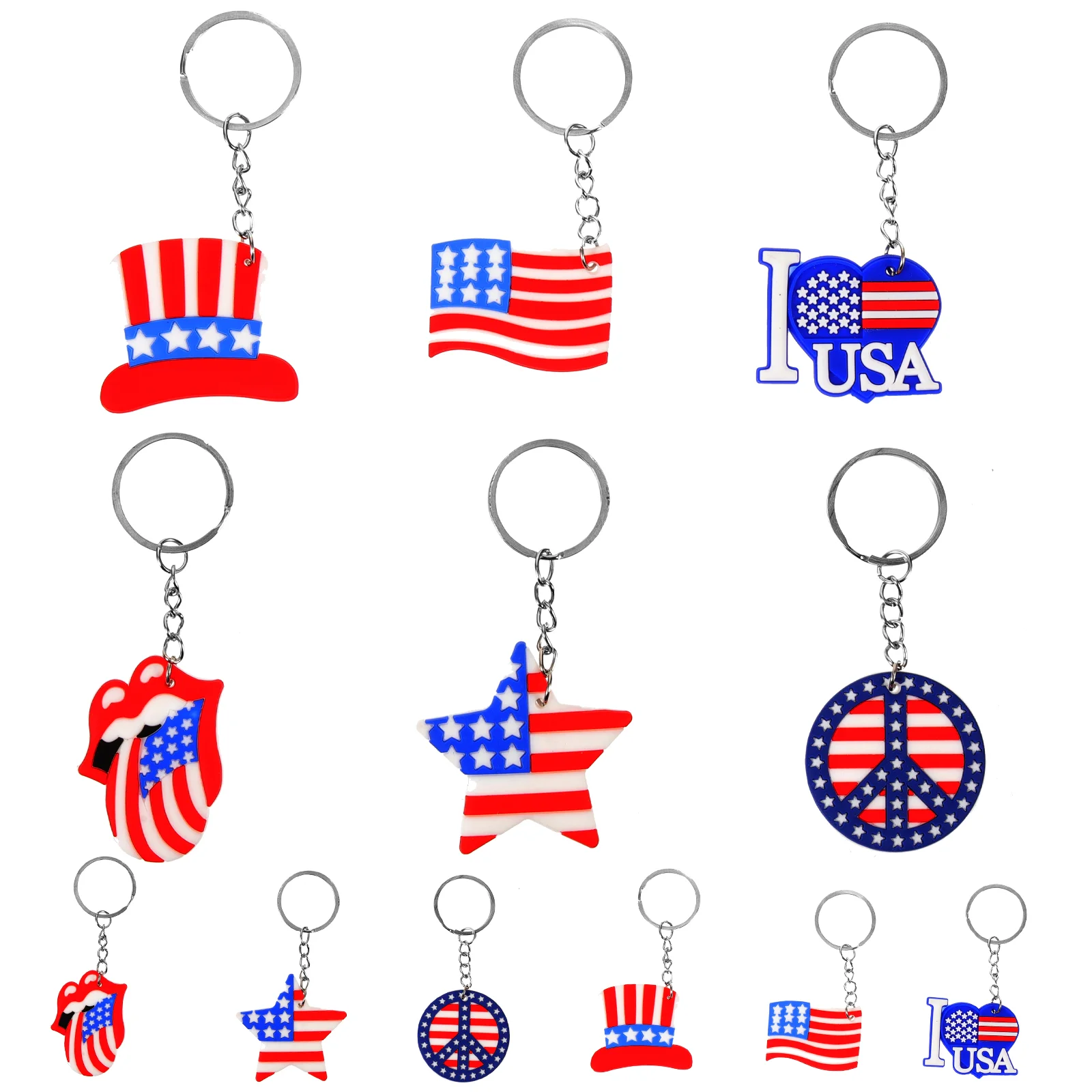 Patriotic Party Favors 4th July Keychain American Decorative Metal Flag Keyring
Patriotic Party Favors 4th July Keychain American Decorative Metal Flag Keyring