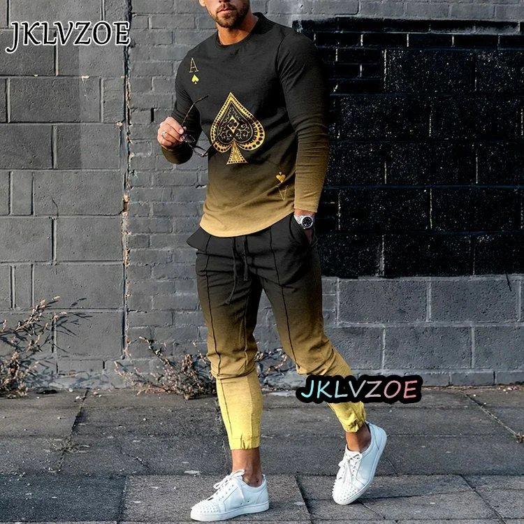 Sport Suit Men's Long Sleeves Tshirts Trousers Sets Fashion Streetwear Tracksuit 2-piece Outfits 3D Printed Gym Designer Clothes
Sport Suit Men's Long Sleeves Tshirts Trousers Sets Fashion Streetwear Tracksuit 2-piece Outfits 3D Printed Gym Designer Clothes