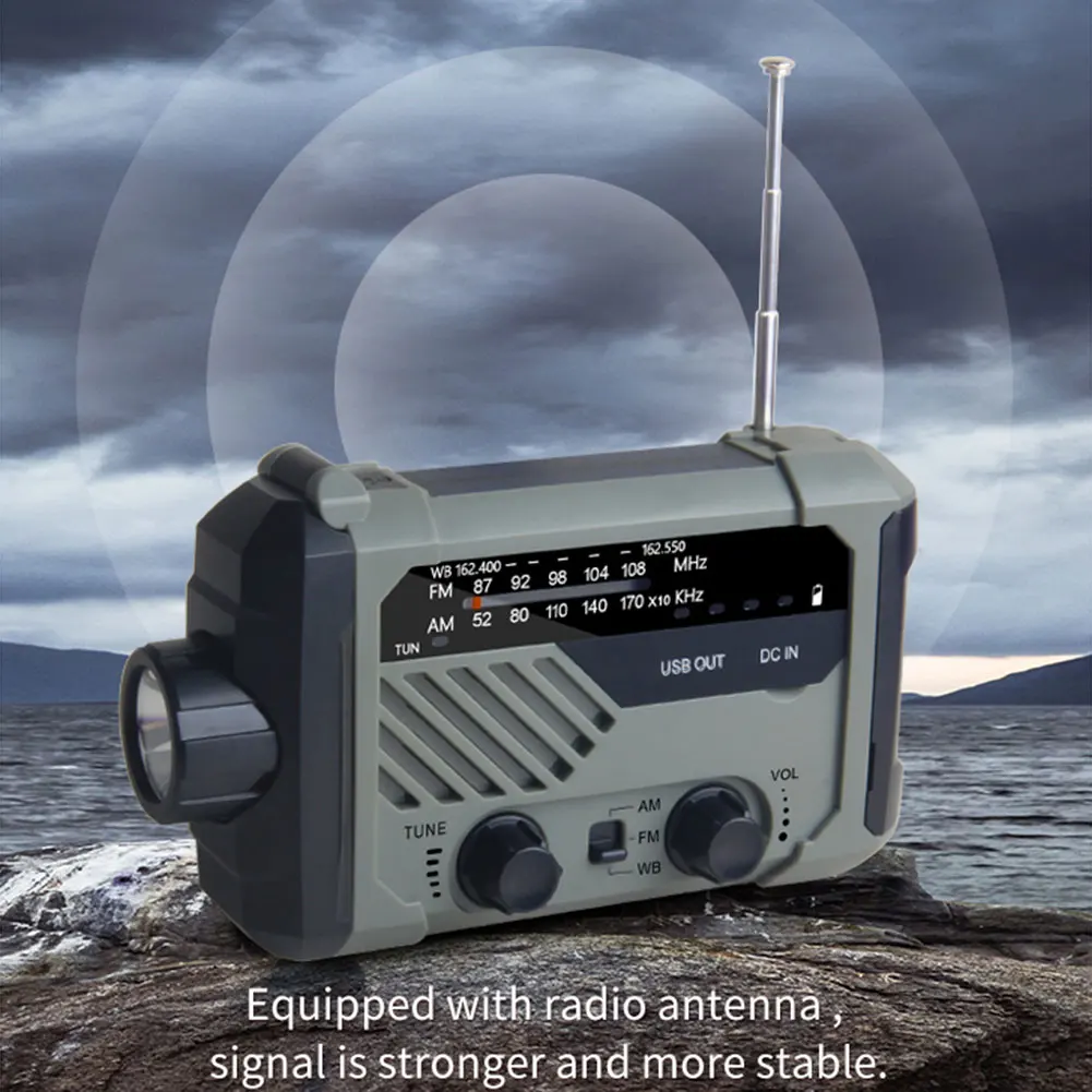 Portable Radio Multi-functional Hand Crank Radio AM FM Emergency Flashlight SOS Alarm Solar Charging Power Bank for Outdoor
Portable Radio Multi-functional Hand Crank Radio AM FM Emergency Flashlight SOS Alarm Solar Charging Power Bank for Outdoor