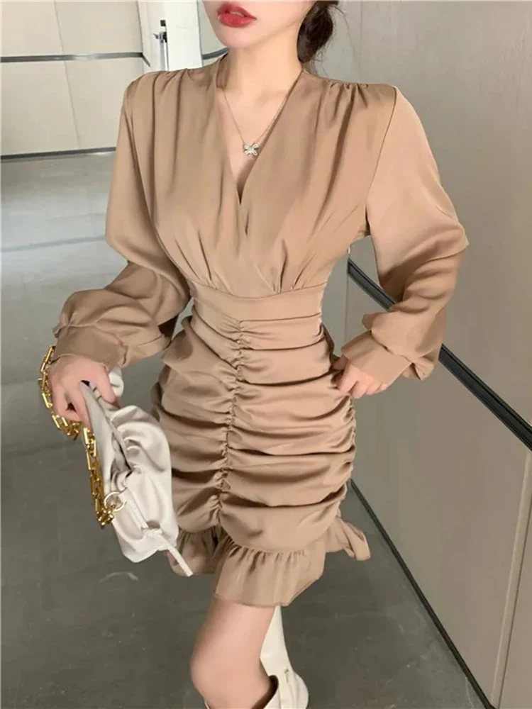Jmprs Elegant Women Mini Dress Vintage Tunic Irregular Long Sleeve Korean Office Ladies Ruffles Dress Sexy V Neck Party Vestidos
Jmprs Elegant Women Mini Dress Vintage Tunic Irregular Long Sleeve Korean Office Ladies Ruffles Dress Sexy V Neck Party Vestidos