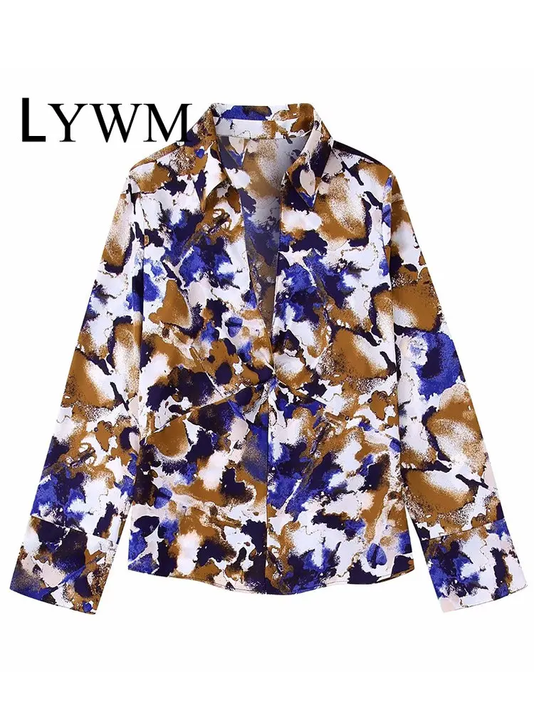 LYWM Women Fashion Printed Knotted Blouse Vintage Lapel Neck Long Sleeves Female Chic Lady Shirts
LYWM Women Fashion Printed Knotted Blouse Vintage Lapel Neck Long Sleeves Female Chic Lady Shirts