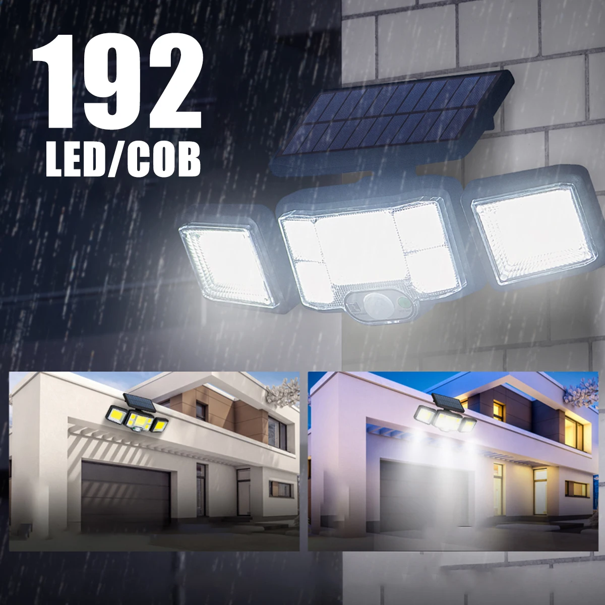 New Solar Light Outdoor with 3 Heads Motion Sensor Light with 192 LEDs/COBs Solar Door Light IP65 Waterproof Fence Light with 3
New Solar Light Outdoor with 3 Heads Motion Sensor Light with 192 LEDs/COBs Solar Door Light IP65 Waterproof Fence Light with 3