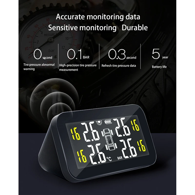 Стандартная солнечная система контроля давления в шинах TPMS, универсальный внешний датчик давления в шинах
Стандартная солнечная система контроля давления в шинах TPMS, универсальный внешний датчик давления в шинах