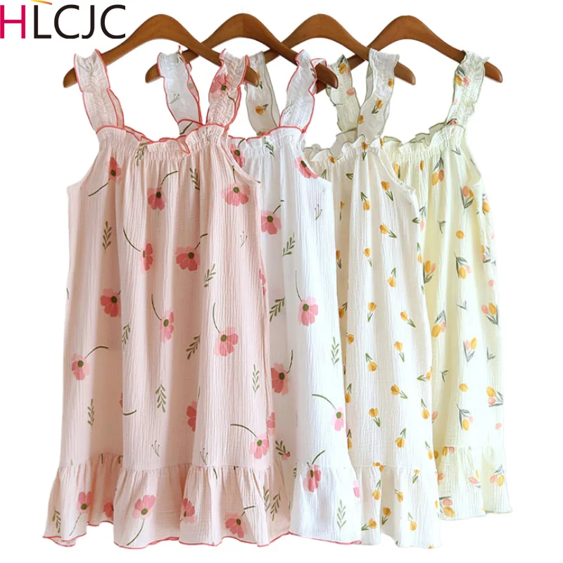 2023 Summer New Style Nightdress Ladies 100% Cotton Crepe Thin Vest Suspender Nightgowns Loose Long Skirt Sweet Cute Home Skirt
2023 Summer New Style Nightdress Ladies 100% Cotton Crepe Thin Vest Suspender Nightgowns Loose Long Skirt Sweet Cute Home Skirt